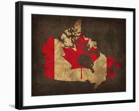 Canada Country Flag Map-Red Atlas Designs-Framed Giclee Print