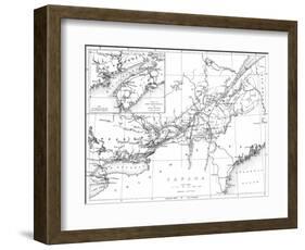 Canada, Detailed Map of Eastern Canada, New Brunswick, and Nova Scotia-Lantern Press-Framed Art Print