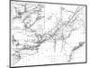 Canada, Detailed Map of Eastern Canada, New Brunswick, and Nova Scotia-Lantern Press-Mounted Art Print