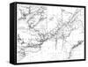 Canada, Detailed Map of Eastern Canada, New Brunswick, and Nova Scotia-Lantern Press-Framed Stretched Canvas