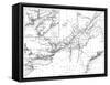 Canada, Detailed Map of Eastern Canada, New Brunswick, and Nova Scotia-Lantern Press-Framed Stretched Canvas