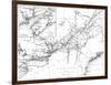 Canada, Detailed Map of Eastern Canada, New Brunswick, and Nova Scotia-Lantern Press-Framed Art Print