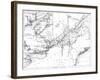 Canada, Detailed Map of Eastern Canada, New Brunswick, and Nova Scotia-Lantern Press-Framed Art Print