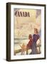 Canada Family on Bridge-null-Framed Art Print