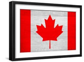 Canada Flag Design with Wood Patterning - Flags of the World Series-Philippe Hugonnard-Framed Art Print