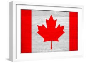 Canada Flag Design with Wood Patterning - Flags of the World Series-Philippe Hugonnard-Framed Art Print