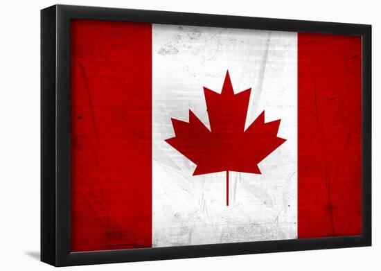 Canada Flag Distressed Art Print Poster-null-Framed Poster