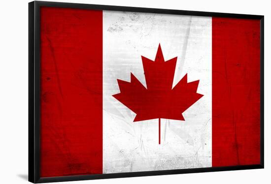 Canada Flag Distressed Art Print Poster-null-Framed Poster