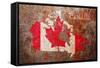 Canada Flag map-Michael Tompsett-Framed Stretched Canvas