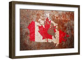 Canada Flag map-Michael Tompsett-Framed Art Print