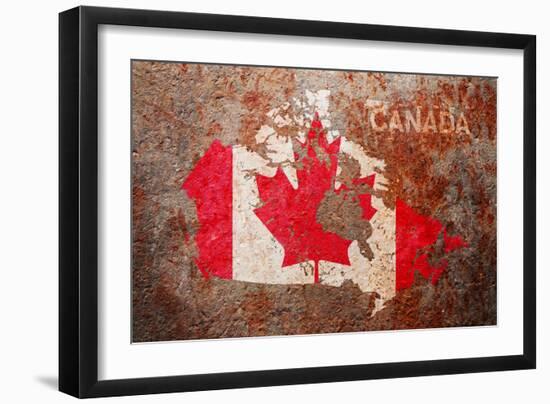 Canada Flag map-Michael Tompsett-Framed Art Print