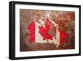 Canada Flag map-Michael Tompsett-Framed Art Print