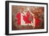 Canada Flag map-Michael Tompsett-Framed Art Print