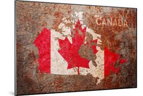 Canada Flag map-Michael Tompsett-Mounted Art Print