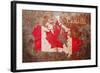 Canada Flag map-Michael Tompsett-Framed Art Print