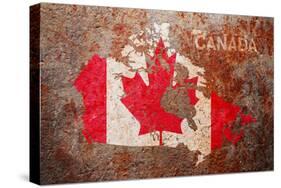 Canada Flag map-Michael Tompsett-Stretched Canvas