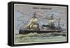 Canada, French Steamship of the Compagnie Generale Transatlantique, 1874-null-Framed Stretched Canvas
