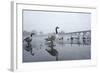 Canada Geese (Branta Canadensis) Standing on Frozen Lake-Terry Whittaker-Framed Photographic Print