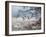 Canada Geese Flying Though a Wintery Richmond Park-Alex Saberi-Framed Photographic Print