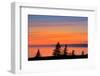 Canada, Gulf of St. Lawrence, West Cape. Silhouetted Trees .-Mike Grandmaison-Framed Photographic Print