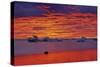 Canada, Hudson Bay. Ice floes on water at sunset.-Mike Grandmaison-Stretched Canvas