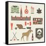 Canada Icons-vector pro-Framed Stretched Canvas