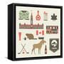 Canada Icons-vector pro-Framed Stretched Canvas