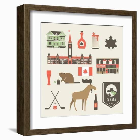 Canada Icons-vector pro-Framed Art Print