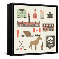 Canada Icons-vector pro-Framed Stretched Canvas