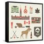 Canada Icons-vector pro-Framed Stretched Canvas