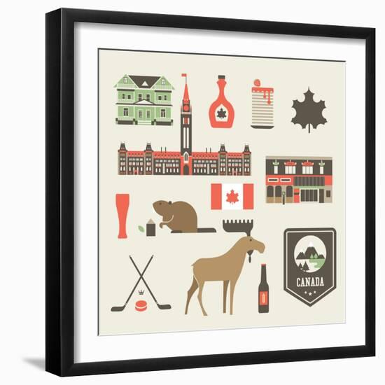 Canada Icons-vector pro-Framed Art Print