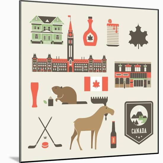 Canada Icons-vector pro-Mounted Art Print