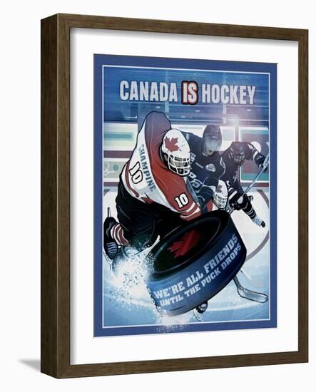 Canada is Hockey-Old Red Truck-Framed Giclee Print