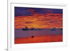 Canada, Manitoba, Churchill. Ice floes on Hudson Bay at sunset.-Jaynes Gallery-Framed Photographic Print