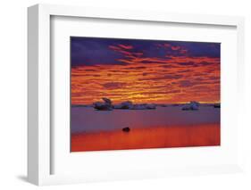 Canada, Manitoba, Churchill. Ice floes on Hudson Bay at sunset.-Jaynes Gallery-Framed Photographic Print