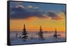 Canada, Manitoba, Churchill. Winter sunrise on Hudson Bay landscape.-Jaynes Gallery-Framed Stretched Canvas