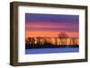 Canada, Manitoba, Dauphin. Silhouette of farmstead at dusk.-Jaynes Gallery-Framed Photographic Print