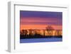 Canada, Manitoba, Dauphin. Silhouette of farmstead at dusk.-Jaynes Gallery-Framed Photographic Print