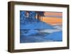 Canada, Manitoba, Sasagiu Rapids. Sunset on Setting Lake in winter.-Jaynes Gallery-Framed Photographic Print