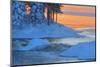 Canada, Manitoba, Sasagiu Rapids. Sunset on Setting Lake in winter.-Jaynes Gallery-Mounted Photographic Print