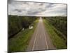 Canada, Manitoba, Thompson, Aerial View of Highway Through Boreal Forest-Paul Souders-Mounted Photographic Print