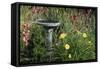 Canada, Manitoba, Victoria Beach. Fountain in Garden-Jaynes Gallery-Framed Stretched Canvas