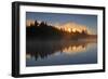 Canada, Manitoba, Whiteshell Provincial Park. Fog at dawn on Lyons Lake.-Jaynes Gallery-Framed Photographic Print