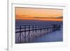 Canada, Manitoba, Winnipeg. Pier on Lake Winnipeg at dawn.-Jaynes Gallery-Framed Photographic Print