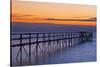 Canada, Manitoba, Winnipeg. Pier on Lake Winnipeg at dawn.-Jaynes Gallery-Stretched Canvas