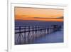Canada, Manitoba, Winnipeg. Pier on Lake Winnipeg at dawn.-Jaynes Gallery-Framed Photographic Print
