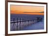 Canada, Manitoba, Winnipeg. Pier on Lake Winnipeg at dawn.-Jaynes Gallery-Framed Photographic Print