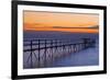 Canada, Manitoba, Winnipeg. Pier on Lake Winnipeg at dawn.-Jaynes Gallery-Framed Photographic Print