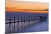 Canada, Manitoba, Winnipeg. Pier on Lake Winnipeg at dawn.-Jaynes Gallery-Mounted Photographic Print