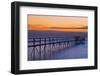 Canada, Manitoba, Winnipeg. Pier on Lake Winnipeg at dawn.-Jaynes Gallery-Framed Photographic Print